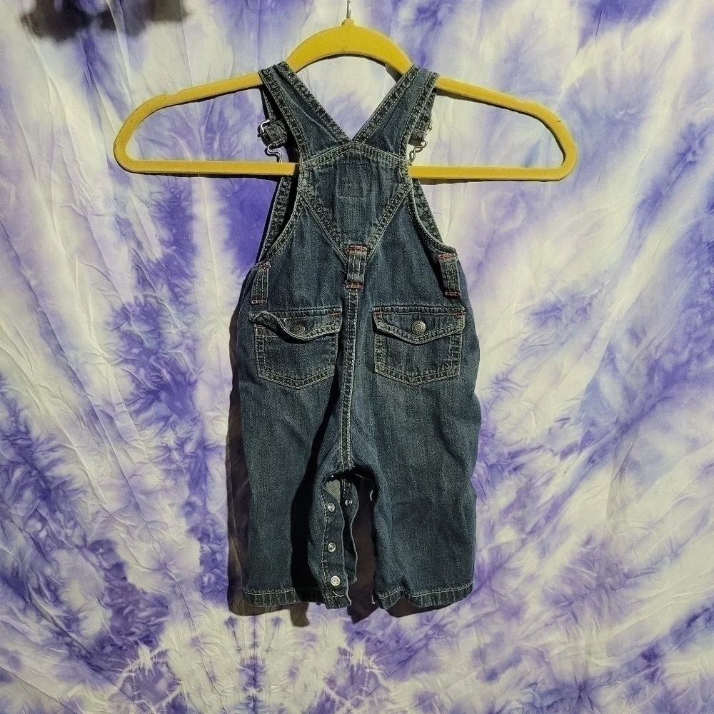 Old Navy Babys Unisex Blue Denim Overalls Size 3-6 Months